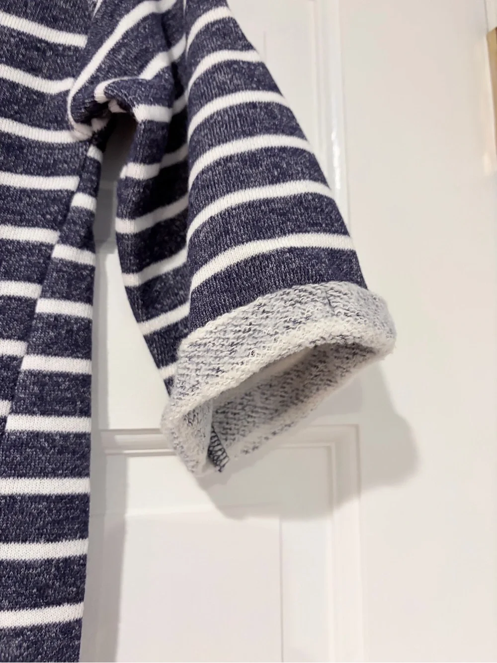 Gymboree Navy and White Striped Short Sleeve Tee with Pink Patch Accents